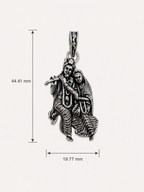Radha Krishna Pendant Oxidized Finish – Divine Love Couple Locket, Flute Krishna Jewelry, Spiritual Hindu Pendant, Unisex Religious Gift, Antique Silver Look Necklace Pendant