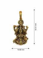 Traditional Lakshmi Narayan Pendant in Antique Gold Finish for Men & Women