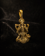 Traditional Lakshmi Narayan Pendant in Antique Gold Finish for Men & Women
