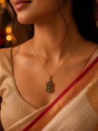 Traditional Lakshmi Narayan Pendant in Antique Gold Finish for Men & Women