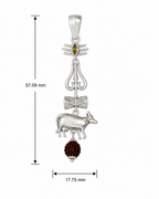 Oxidized Shiv Trishul Pendant with Nandi & Rudraksha | Silver Tone Spiritual Necklace | Mahadev Jewelry for Men & Women