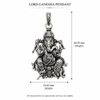 Antique Silver Ganesh Ji Mushak Pendant for Men & Women | Detailed Lord Ganesha Spiritual Locket | Traditional Religious Jewelry Pendant Without Chain