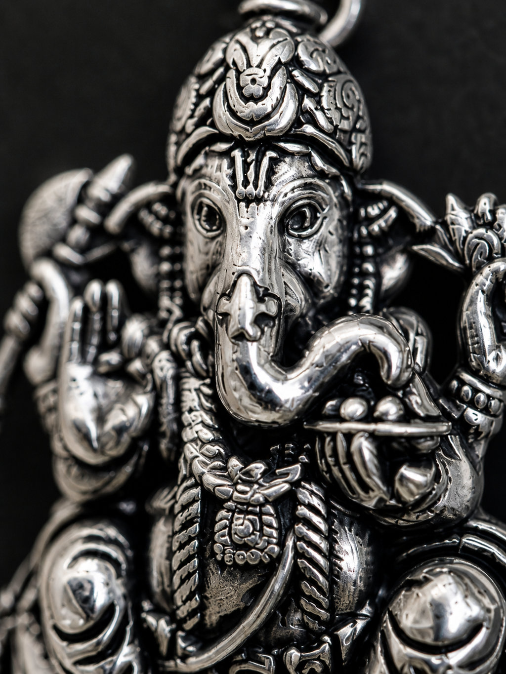 Antique Silver Ganesh Ji Mushak Pendant for Men & Women | Detailed Lord Ganesha Spiritual Locket | Traditional Religious Jewelry Pendant Without Chain