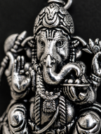 Antique Silver Ganesh Ji Mushak Pendant for Men & Women | Detailed Lord Ganesha Spiritual Locket | Traditional Religious Jewelry Pendant Without Chain