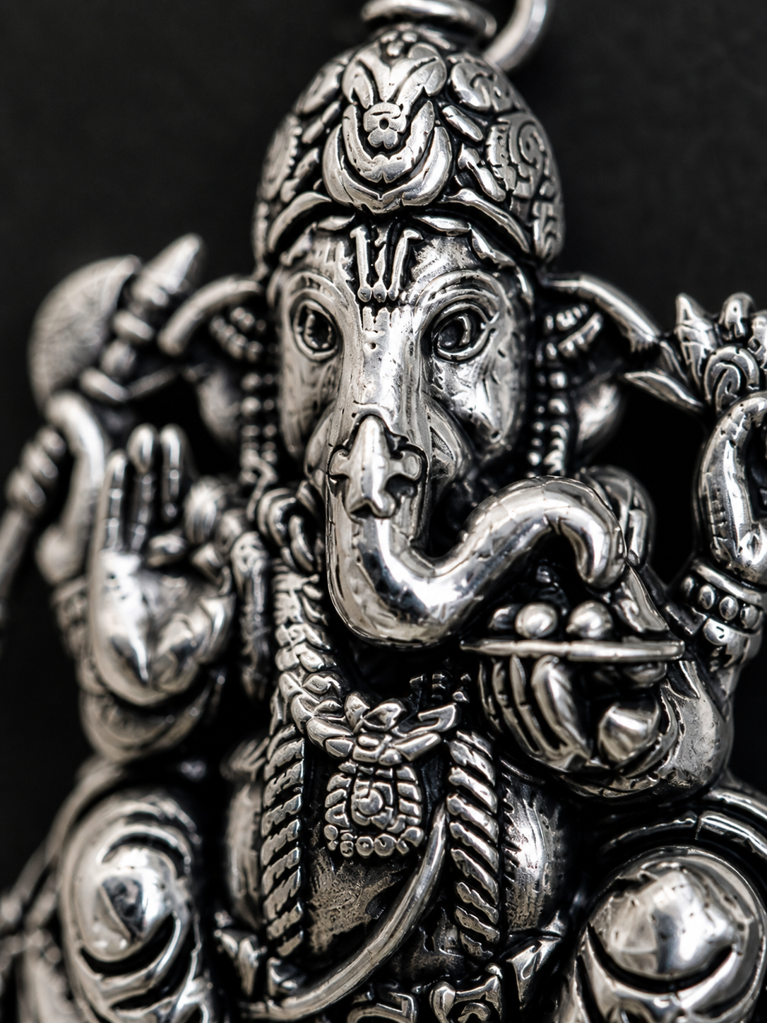 Antique Silver Ganesh Ji Mushak Pendant for Men & Women | Detailed Lord Ganesha Spiritual Locket | Traditional Religious Jewelry Pendant Without Chain