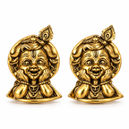 Krishna Bal Roop Gold Plated Brass Button Cover for Men | Designer Shirt Button Cover