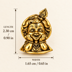 Krishna Bal Roop Gold Plated Brass Button Cover for Men | Designer Shirt Button Cover
