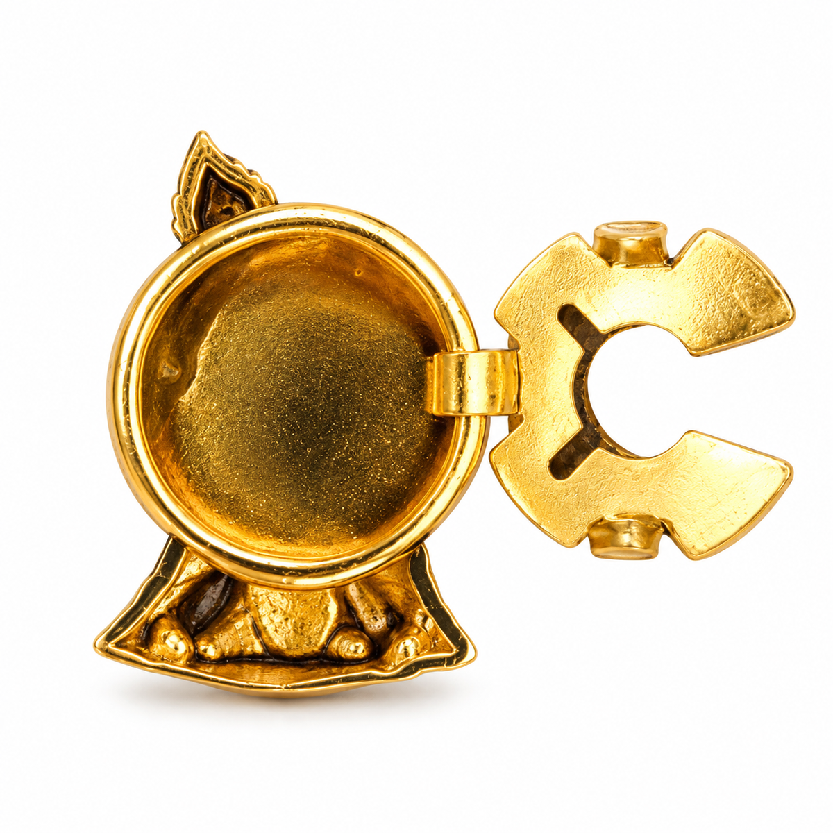 Krishna Bal Roop Gold Plated Brass Button Cover for Men | Designer Shirt Button Cover