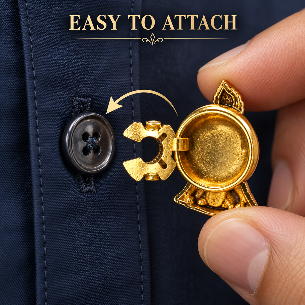 Krishna Bal Roop Gold Plated Brass Button Cover for Men | Designer Shirt Button Cover