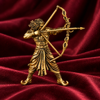 Surya Putra Karna Brooch – Gold Plated Brass Warrior Archer Brooch, Mahabharata Inspired Traditional Indian Jewellery