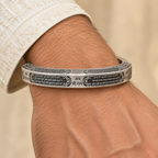 925 Sterling Silver Hanuman Chalisa Kada | Jai Shri Ram Engraved Religious Kada for Men & Women