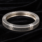 925 Sterling Silver Hanuman Chalisa Kada | Jai Shri Ram Engraved Religious Kada for Men & Women