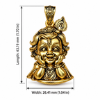 Bal Krishna Gold Plated Brass Brooch for Men & Women | Laddu Gopal Krishna Brooch | Traditional Hindu God Jewellery