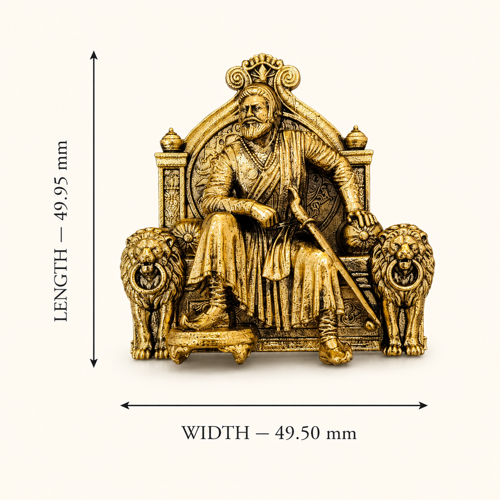 Chhatrapati Shivaji Maharaj Throne Brooch | Gold Plated Brass Royal Heritage Brooch