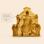 Chhatrapati Shivaji Maharaj Throne Brooch | Gold Plated Brass Royal Heritage Brooch