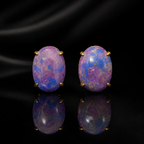 Synthetic Purple Mohave Turquoise Cufflinks for Men | Gold Plated Brass Oval Stone Cufflinks | Luxury Wedding & Formal Wear Accessory