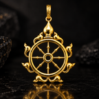 Jagannath Chakra Pendant – Gold Plated Brass Traditional Spiritual Pendant for Men & Women