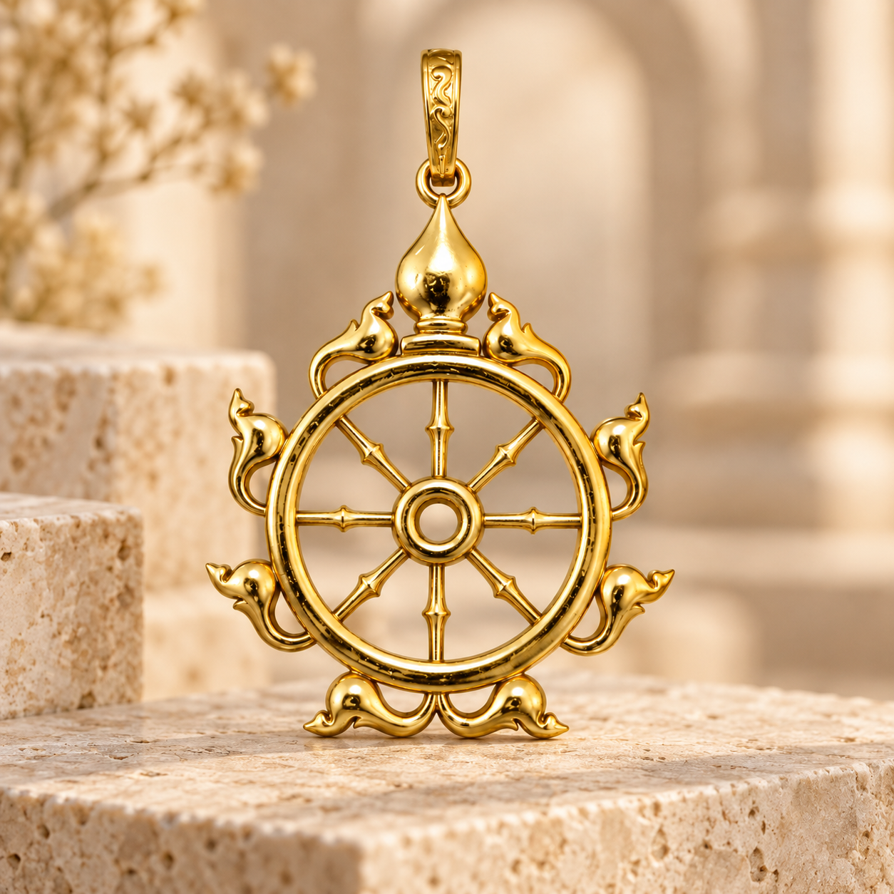 Jagannath Chakra Pendant – Gold Plated Brass Traditional Spiritual Pendant for Men & Women