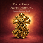 Divine Narasimha Ji Brooch – Antique Gold Plated Brass | Double Lock Secure Pin | Protection & Power Symbol Jewellery for Women & Men