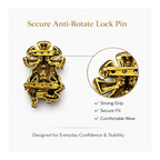 Divine Narasimha Ji Brooch – Antique Gold Plated Brass | Double Lock Secure Pin | Protection & Power Symbol Jewellery for Women & Men