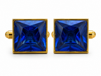 Black Square Cufflinks for Men – Gold Plated Brass Formal Cufflinks with Black Stone