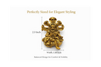 Divine Narasimha Ji Brooch – Antique Gold Plated Brass | Double Lock Secure Pin | Protection & Power Symbol Jewellery for Women & Men