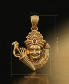 Khatu Shyam Ji Divine Gold Plated Pendant for Men & Women | Religious Temple Jewelry Pendant | Antique Finish Spiritual Locket