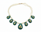 Handcrafted Green Onyx & Diamond Polki Necklace with Seed Pearl Strands – Royal Kundan Jewelry for Women