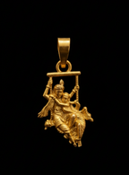 Divine Radha Krishna Swing Pendant | Gold Plated Jhula Design Locket | Romantic Spiritual Jewelry for Love & Devotion