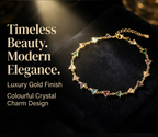Multicolour Triangle Stone Gold Plated Brass  Bracelet