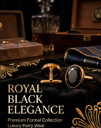 Luxury Black Stone Cufflinks for Men – Classic Formal Elegance