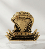 Gold Plated Brass Lakshmi Narayan Brooch for Saree, Blazer & Sherwani | Antique Temple Design | Handmade Traditional Religious Brooch Pin for Men & Women