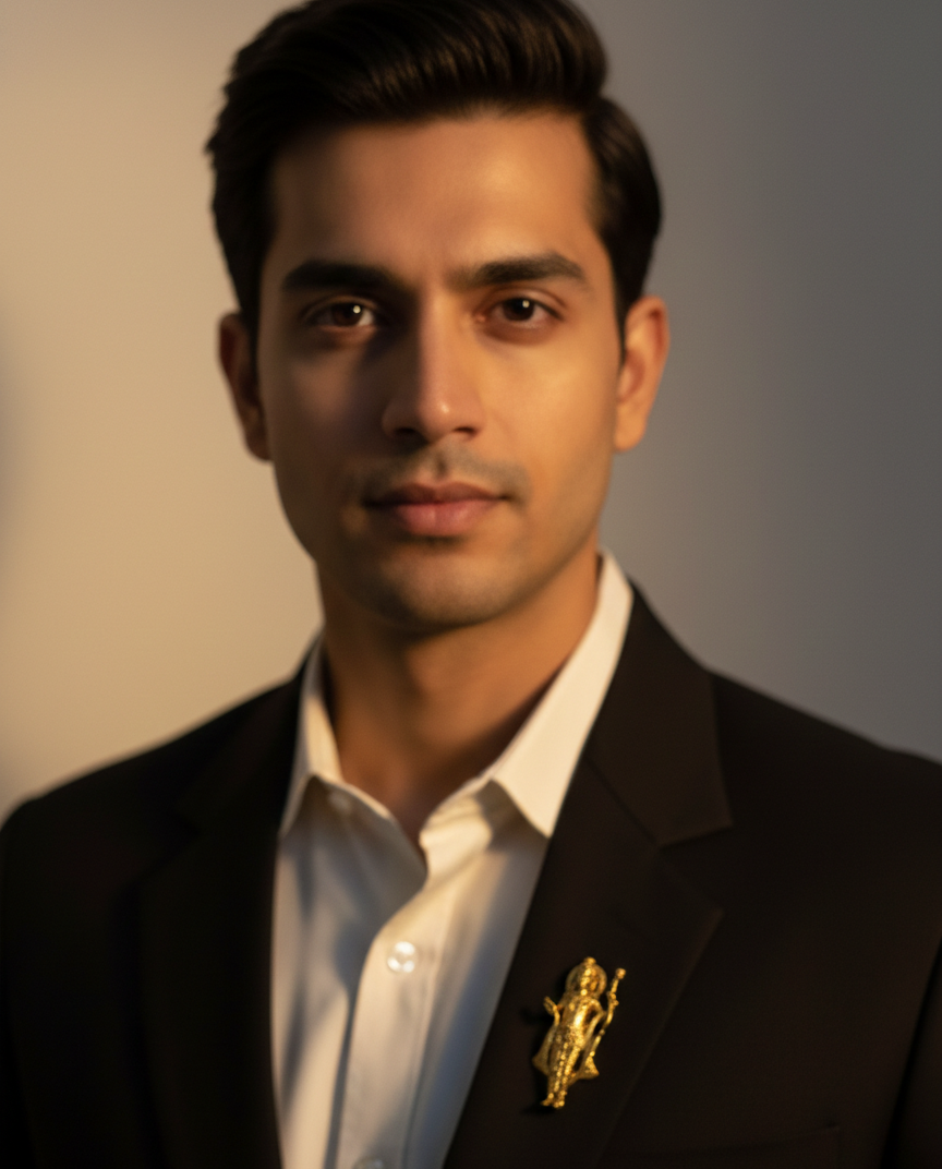 Premium Shree Ram Antique Finish Brooch – Elegant Spiritual Accessory