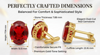Classic Gold Plated Brass Oval Ruby Red Stone Formal Shirt Cufflinks