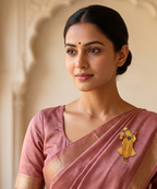 Shri Nath Ji Brooch in Gold-Plated Brass – Colourful Krishna Pin for Men & Women