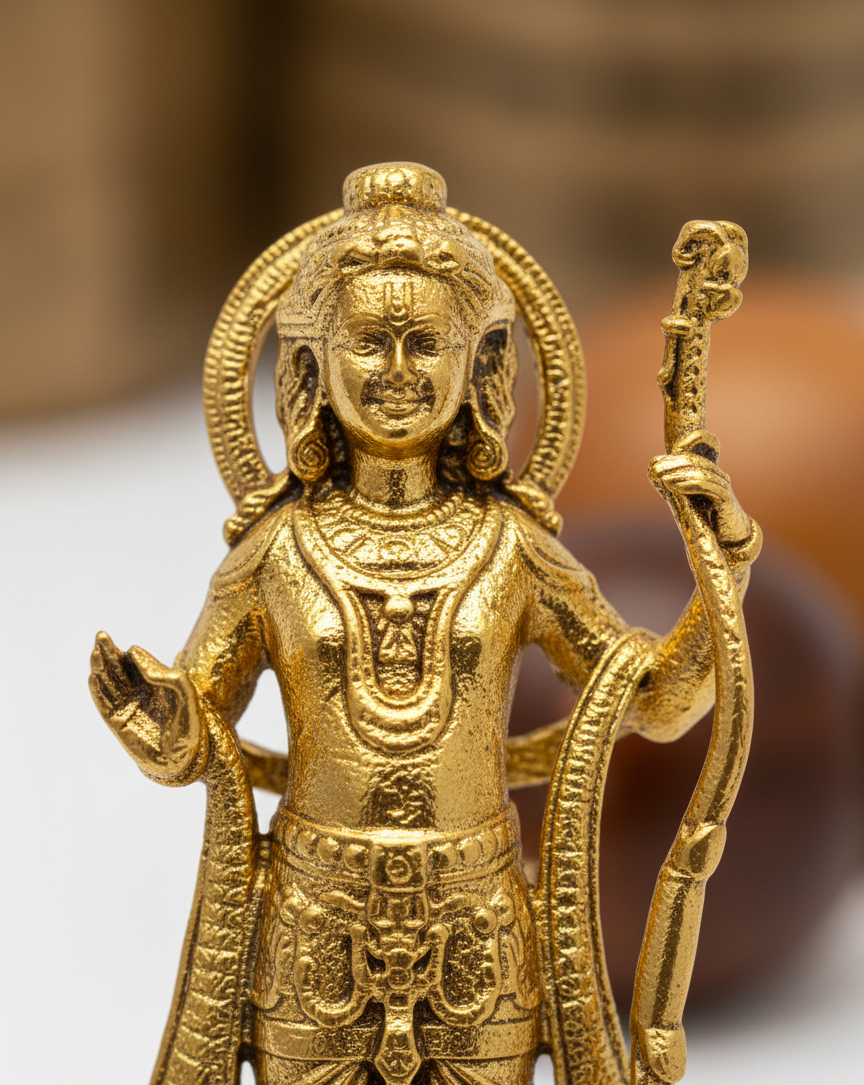 Premium Shree Ram Antique Finish Brooch – Elegant Spiritual Accessory