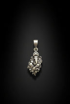 Oxidized Silver Lord Ganesha Pendant | Antique Finish Ganpati Idol Necklace Charm | Spiritual Religious Jewelry for Men & Women