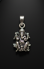 Premium Oxidised Silver Lord Ganesha Pendant | Ganpati Bappa Spiritual Jewellery for Protection & Prosperity