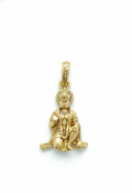 Gold Plated Lord Hanuman Sitting Pendant | Bajrang Bali Blessing Charm | Religious Spiritual Pendant for Men & Women