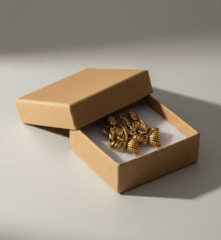 Ram Sita Antique Gold Finish Pendant – Elegant Devotional Jewellery