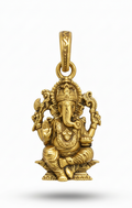 Shree Ganesh Ji Gold Plated Pendant for Men & Women | Antique Finish Ganpati Bappa Locket | Spiritual & Religious Jewellery | Lucky Blessing Pendant for Daily Wear & Gift