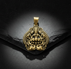 Premium Oxidized Gold Plated Goddess Lakshmi Pendant | Antique Craft