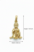 Gold Plated Lord Hanuman Sitting Pendant | Bajrang Bali Blessing Charm | Religious Spiritual Pendant for Men & Women