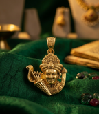Khatu Shyam Ji Divine Gold Plated Pendant for Men & Women | Religious Temple Jewelry Pendant | Antique Finish Spiritual Locket