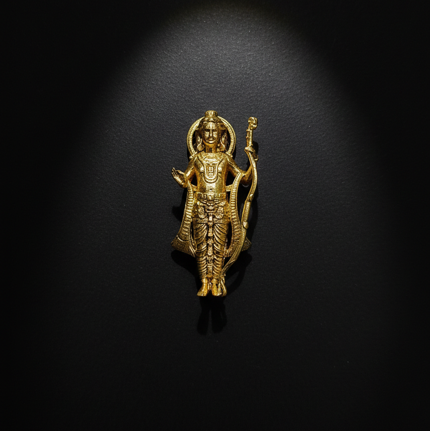 Premium Shree Ram Antique Finish Brooch – Elegant Spiritual Accessory