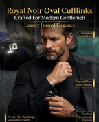Luxury Black Stone Cufflinks for Men – Classic Formal Elegance