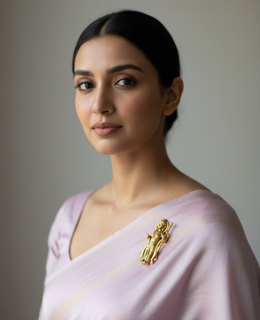 Premium Shree Ram Antique Finish Brooch – Elegant Spiritual Accessory