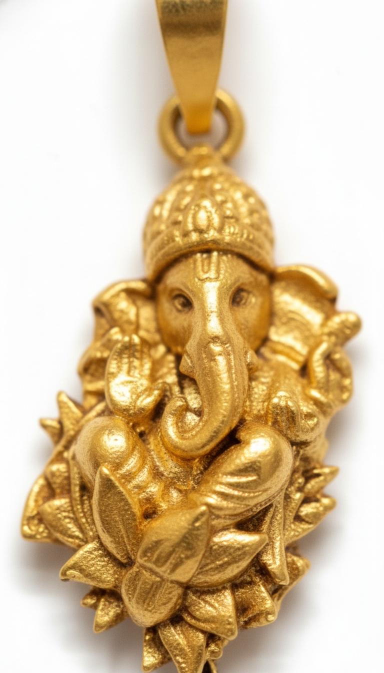 Divine Lord Ganesha Gold Plated Pendant – Elegant Spiritual Charm