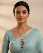 Krishna with Flute Antique Finish Gold Plated Pendant For Women And Mens