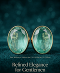 Luxury Green Crystal Oval Cufflinks for Gentlemen | Elegant Gold Tone Formal Wear Accessories